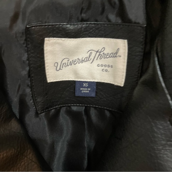 NWOT Universal Thread Black Leather Moto Jacket Faux Vegan Size Small S XS - Picture 6 of 10